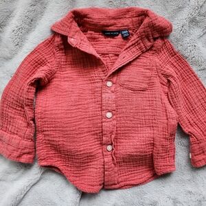 Janie and Jack Gauze Roll-Cuff Shirt